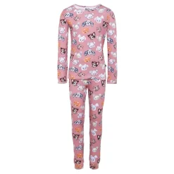 Dierenprint Roze Katoenen Pyjamaset