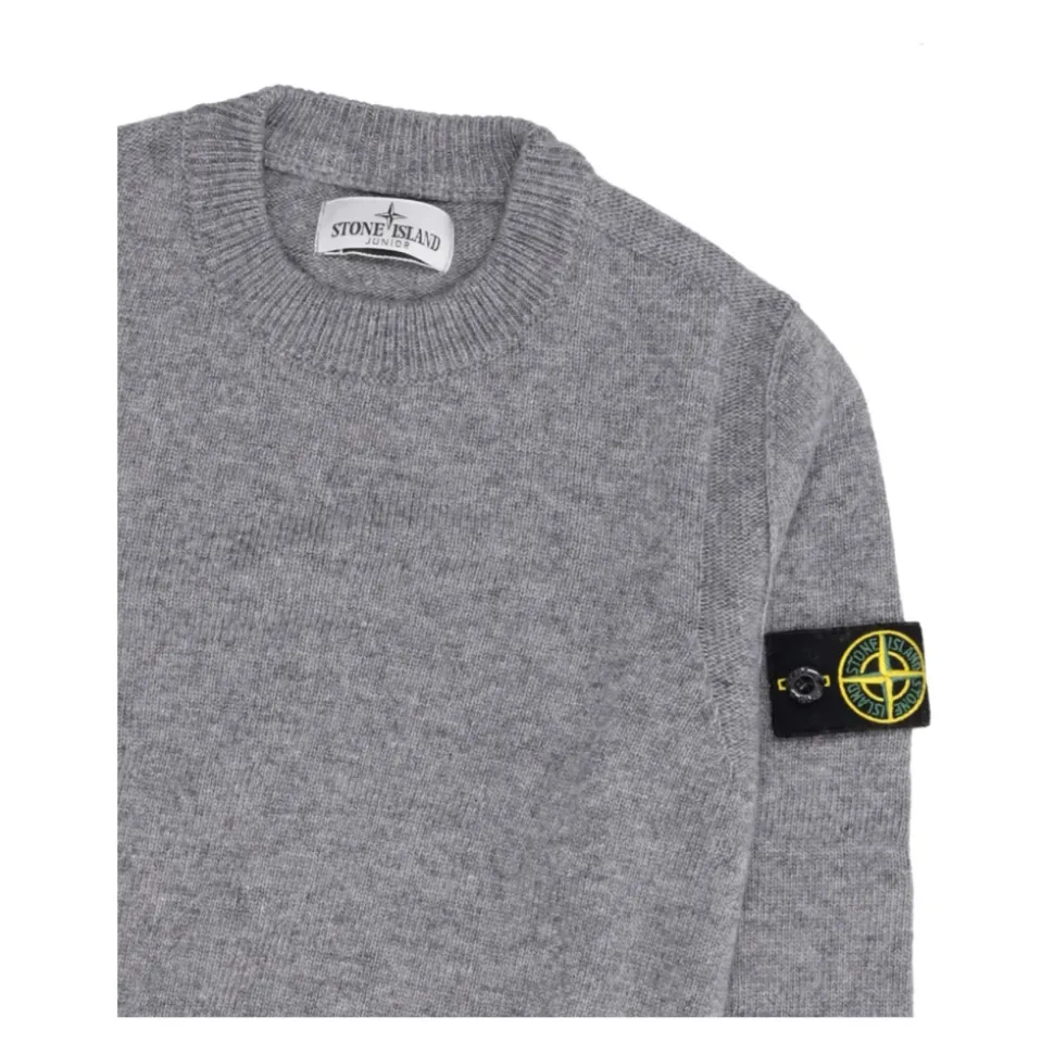 Donkergrijze wollen trui