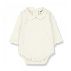 Ecru Katoenen Peter Pan Kraag Top