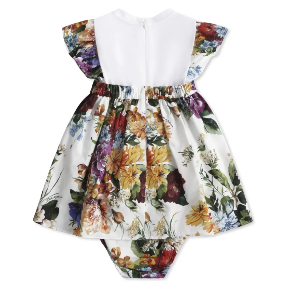 Elegante Bloemen Ivoor Jurk