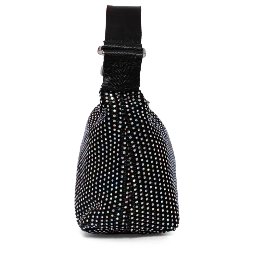 Elegante Zwarte Strass Tas