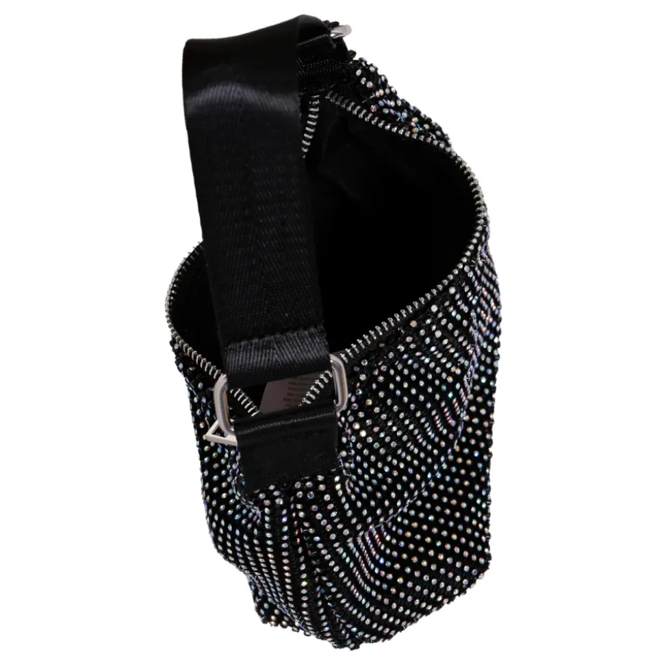Elegante Zwarte Strass Tas