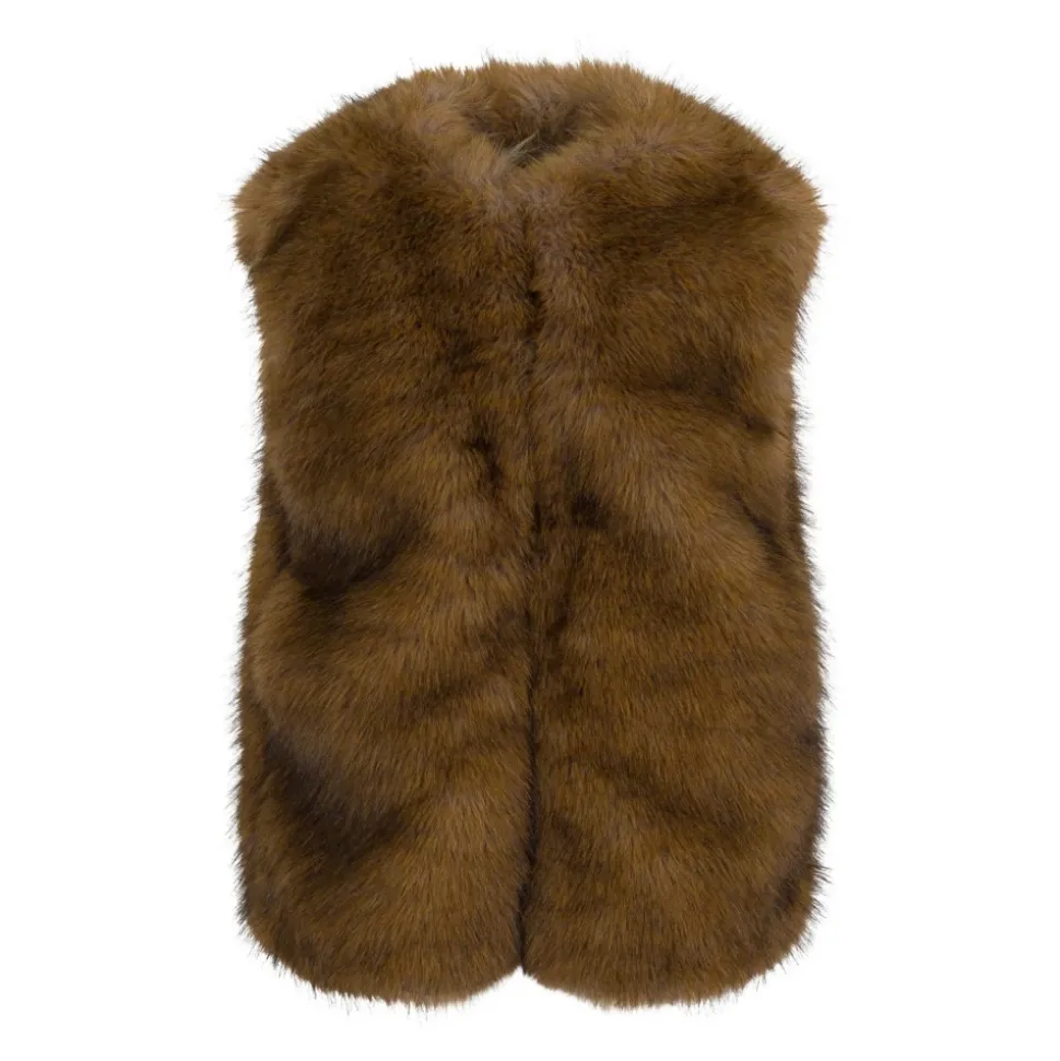 Faux Fur Gilet Zip Jacket