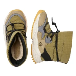 Faux leather and technical fabric ankle boots KUKI JUNIOR.