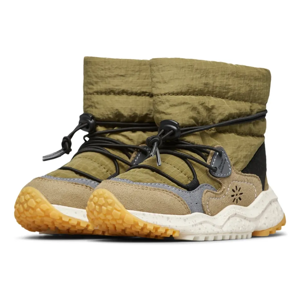 Faux leather and technical fabric ankle boots KUKI JUNIOR.