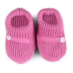 Fuchsia Katoenen Baby Slofjes