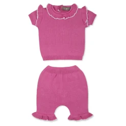 Fuchsia Katoenen Geboorte Set Trui Broek