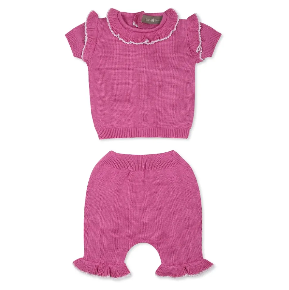 Fuchsia Katoenen Geboorte Set Trui Broek