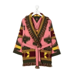 Geblokte Cardigan met Riem