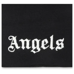 Geborduurd Logo Zwart Katoen Wol Sjaal