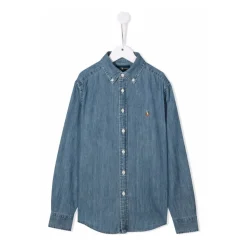 Geborduurde denim blouse