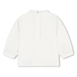 Geborduurde witte blouse