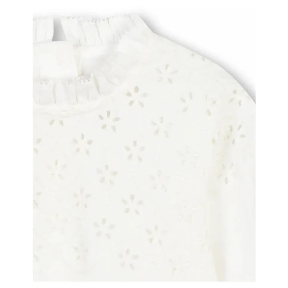 Geborduurde witte blouse
