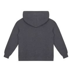 Geborduurde-Logo Hoodie in Melange Grijs