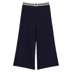 Gebreide Broek met Tweekleurige Strepen