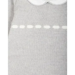 Gebreide Grijze Jurk Peter Pan Kraag