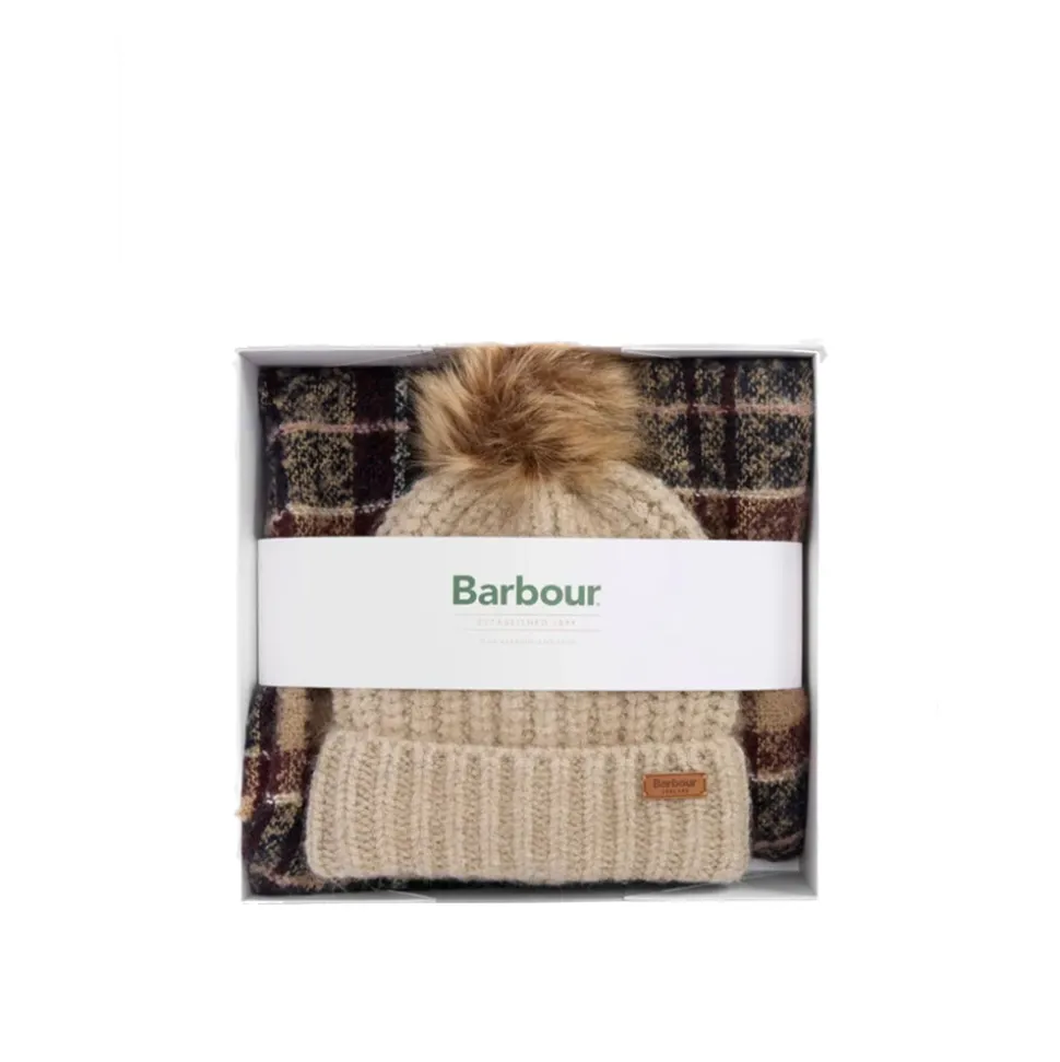 Gebreide Sjaal en Muts Set met Pom Pom