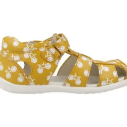 Gele Fietsprint Klittenbandsandalen