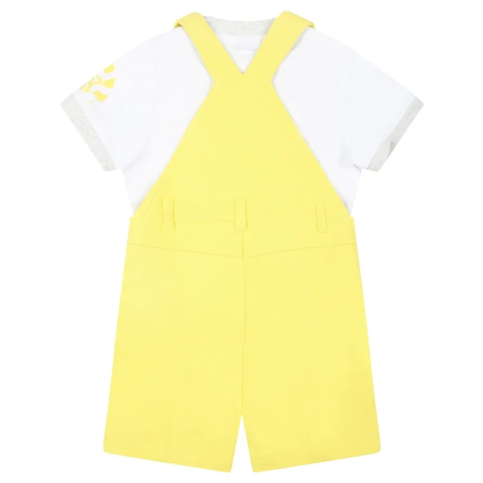 Gele Katoenen Tuinbroek en T-shirt Set