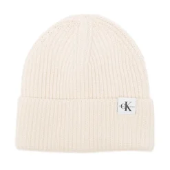 Geribbeld Logo Beanie Hoed in Grijs