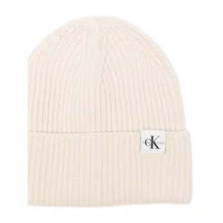 Geribbeld Logo Beanie Hoed in Grijs