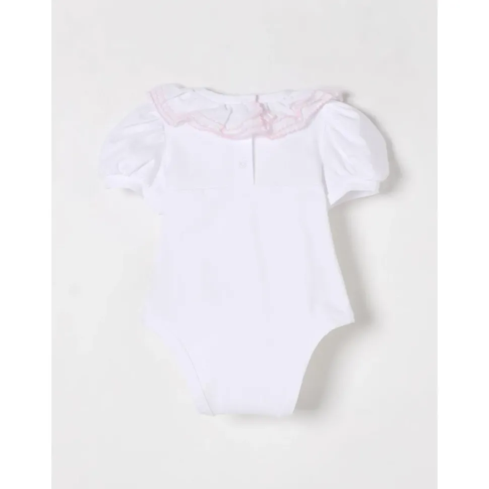 Gerimpelde kraag geborduurd rompertje voor baby's