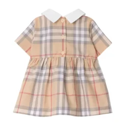 Geruite katoenen jurk met bloeiers