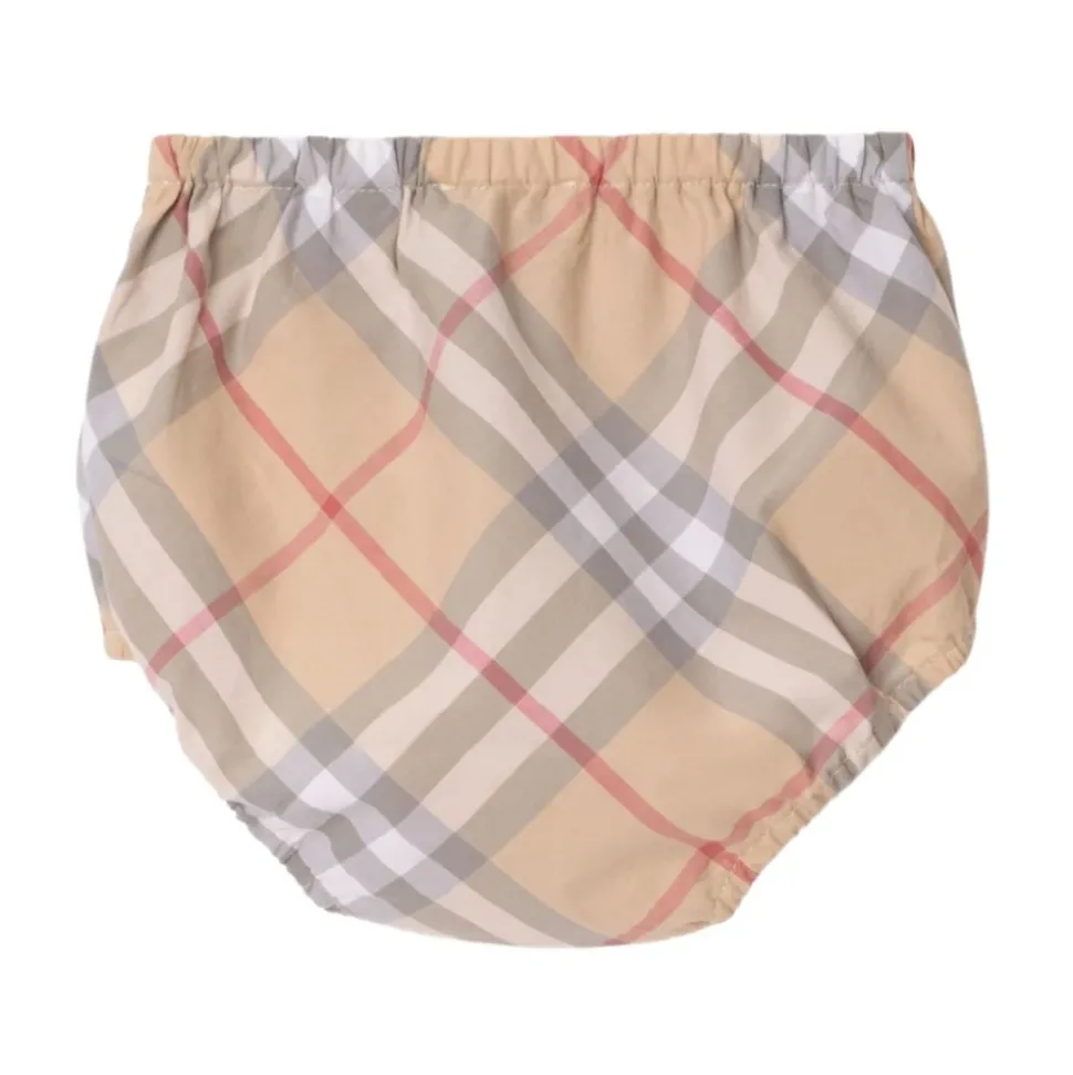 Geruite katoenen jurk met bloeiers