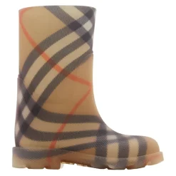 Geruite Kinderlaarzen Bruin Ronde Neus