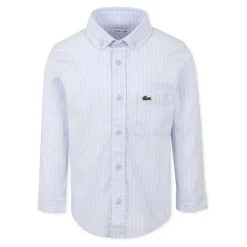 Gestreept Katoenmix Overhemd Met Lange Mouwen