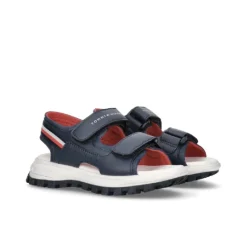 Gestreept klittenband sandalen