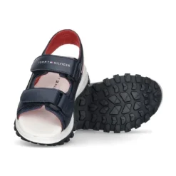 Gestreept klittenband sandalen