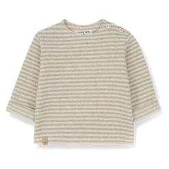 Gestreepte Beige Trui met Lange Mouwen