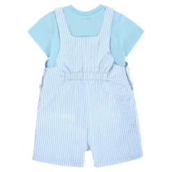 Gestreepte Dungarees met Teddy Bear Patch