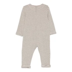 Gestreepte Romper Jurk in Bruin