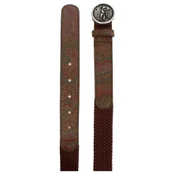 Gevlochten Multicolor Riem met Leren Details