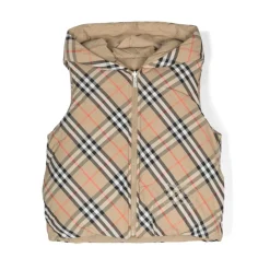 Gewatteerd Omkeerbaar Mouwloos Vest met Capuchon