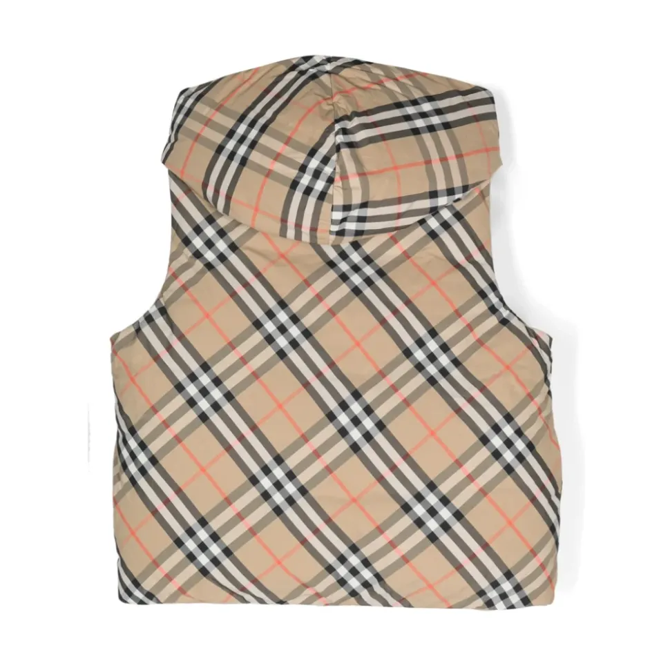 Gewatteerd Omkeerbaar Mouwloos Vest met Capuchon