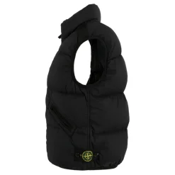 Gewatteerd Zwart Gewatteerd Gilet met Kompas Patch