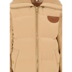 Gewatteerde Beige Donsjas