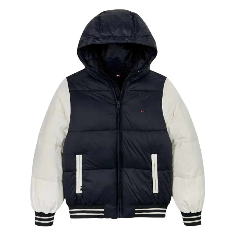 Gewatteerde Bicolor Kinderjas Fullzip Capuchon