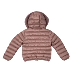 Gewatteerde donsjas met capuchon en imitatiebontrand