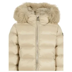 Gewatteerde Grijze Donsjas met Capuchon