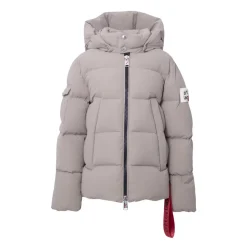 Gewatteerde Hoodie Jas Beige