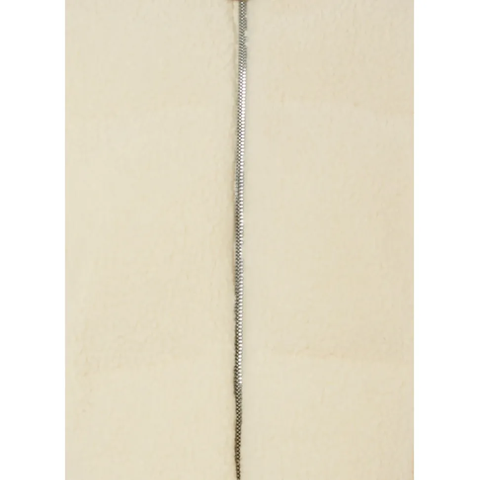 Gewatteerde Ivoor Shearling Donsjas