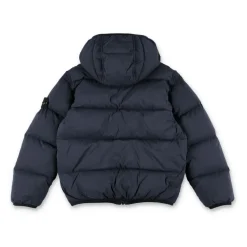 Gewatteerde jas met capuchon en elastische boorden