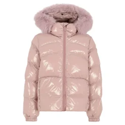 Gewatteerde Lila Donsjas met Capuchon