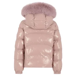 Gewatteerde Lila Donsjas met Capuchon