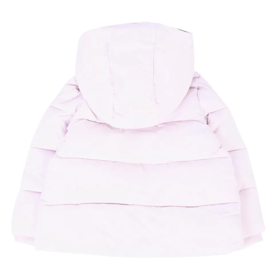 Gewatteerde Lila Donsjas met Afneembare Capuchon