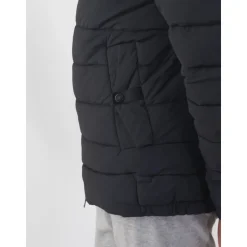 Gewatteerde Nylon Fullzip Jas met Capuchon